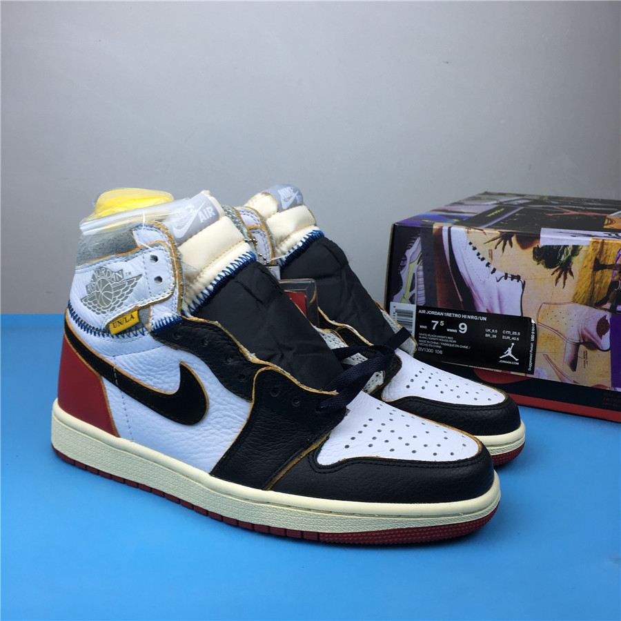 Union x Air Jordan 1 Retro High OG NRG Black White Red Shoes - Click Image to Close